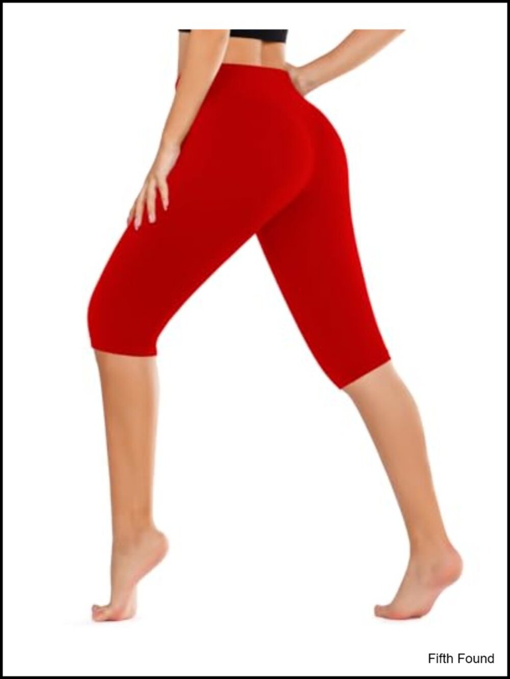 High Waisted Tummy Control Leggings Knee Length Capri Yoga